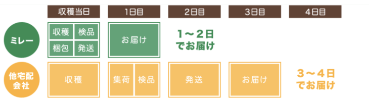 野菜宅配ミレーの当日出荷