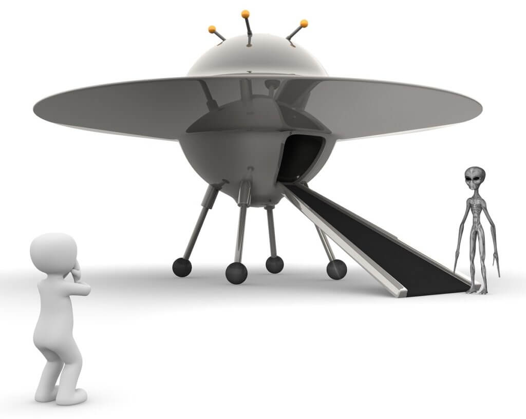 宇宙人に驚く