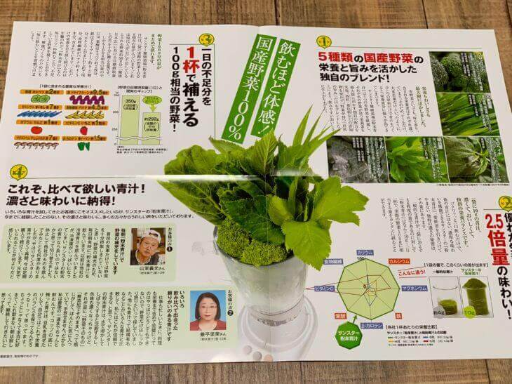 粉末青汁読本(説明書)の中身