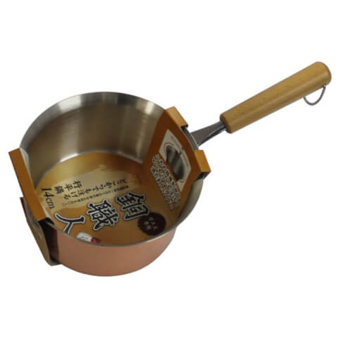 パール金属 雪平鍋 14cm ガス火専用 どこからでも注げる 銅鍋